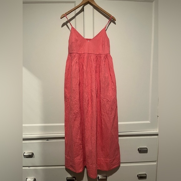 Women’s A New Day Coral Seersucker Maxi A-Line Dress - Picture 2 of 4